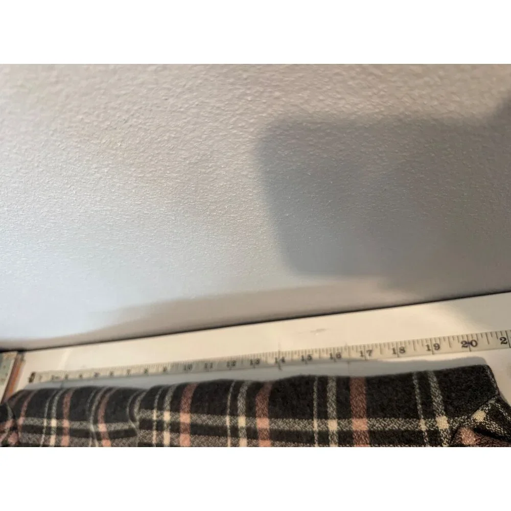 Vintage Leslie Fay Womens Blazer Sz 12 Gray/Pink Plaid Classic Wool Blend Boxy - Picture 8 of 12